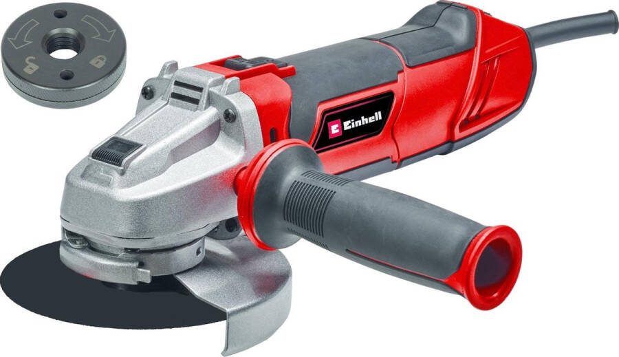 Einhell Haakse Slijper TE-AG 125 1010 CE Q 1010 W Onbelast toerental: 4.000-12.000 t min ø125 mm Constant Electronic systeem Snelspanmoer Excl. Slijpschijf