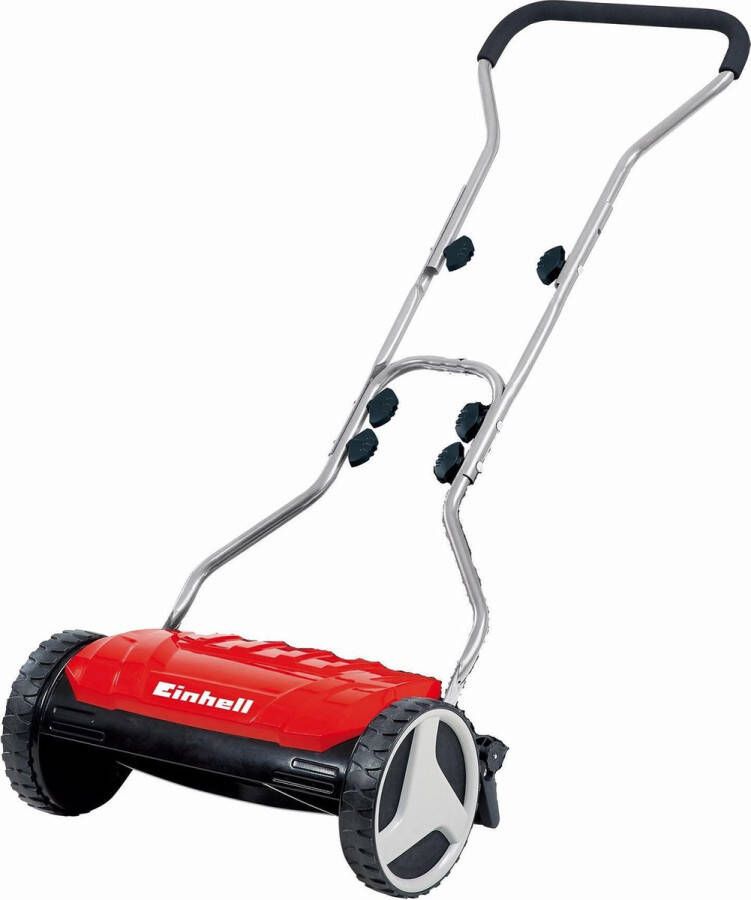 Einhell Handgazonmaaier GE-HM 38 S (38 cm maaibreedte stille en energiebesparende snijtechnologie precisie geslepen snijmessen golfbaangazons 4-traps maaihoogteverstelling kunststof rol Ã˜ 50 mm)