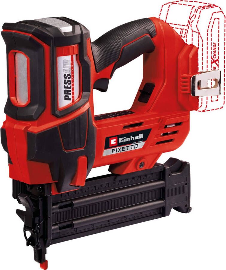 Einhell Professioneel Accu spijkerpistool FIXETTO 18 50 N Power X-Change (18 V 60 slagen min spijkerlengte max. 50 mm enkelvoudig doorlopend schieten incl. 500 spijkers zonder accu)