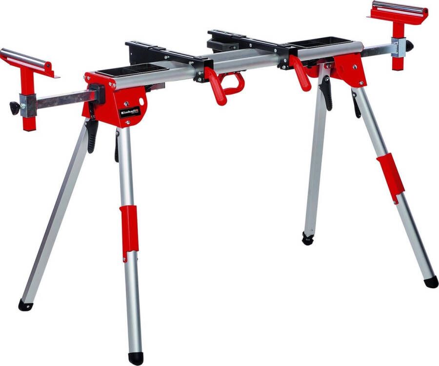 Einhell Onderstel MSS 1610 Maximaal 100 kg laadcapaciteit Onderstel voor afkortzagen In hoogte verstelbaar Uitschuifbare werkstukdragers met geleiderollen Compact inklapbaar