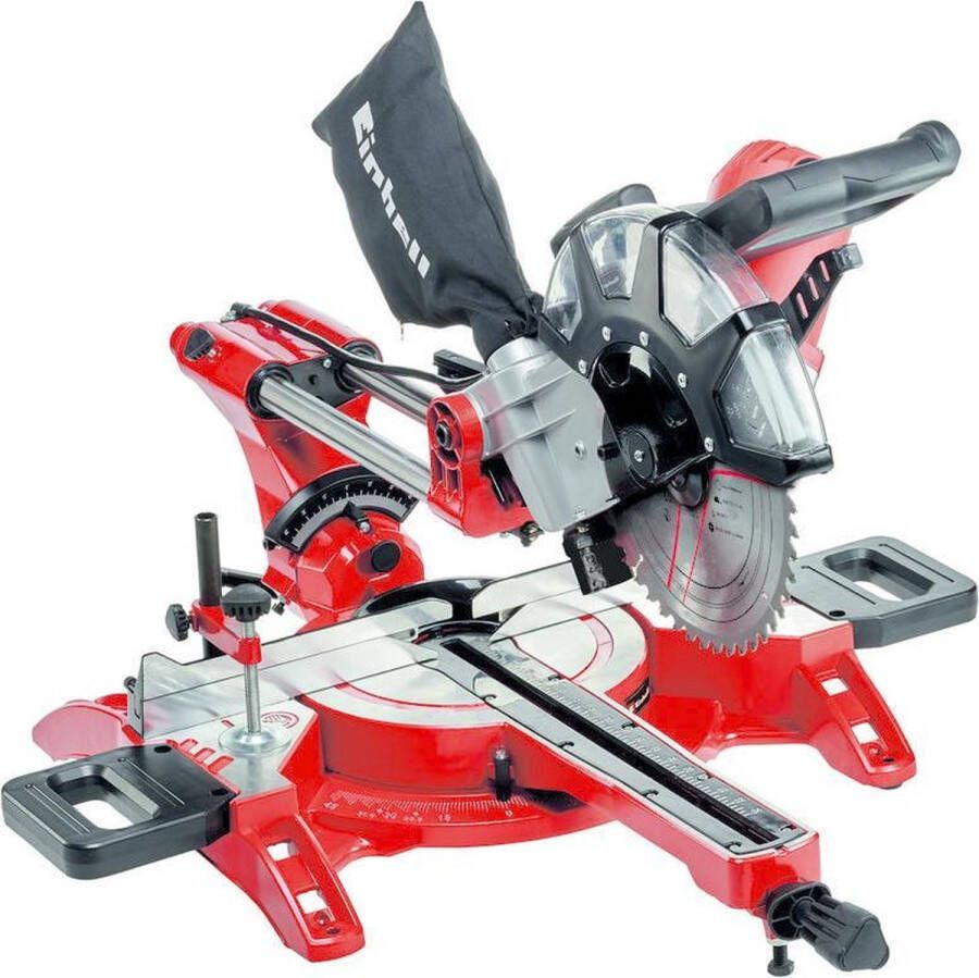 Einhell Afkort-verstekzaag TC-SM 2534 1 Dual (max. vermogen 2350 W geïntegreerd glijsysteem kantelbare zaagkop werkstukaanslag laser met nauwkeurig wolfraamcarbide-zaagblad)