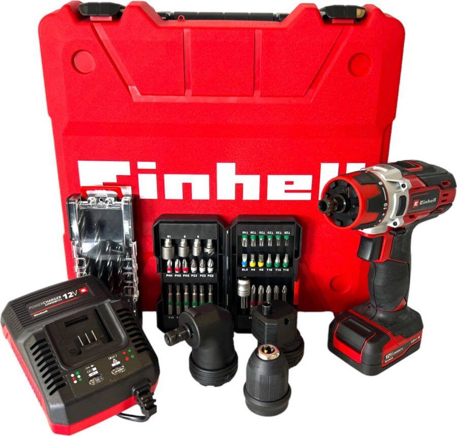Einhell TE-CD 12 1 3X-Li +39 Accuboormachine 12 V 30 Nm ( 4513597 ) + 1x accu 2.0 Ah + lader + e-box