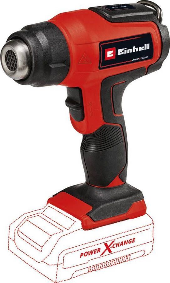 Einhell Accu Heteluchtpistool Verfafbrander TE-HA 18 Li Solo Power X-Change 18 V Li-ion 2 temperatuurstanden Incl. reduceer- breedstraal- en reflectormondstuk Excl. accu en lader