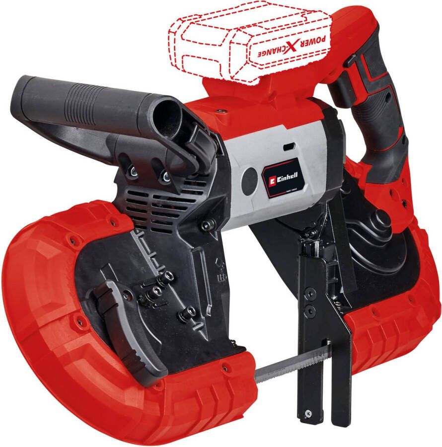 Einhell Accu bandzaag TE-MB 18 127 Li-Solo Power X-Change (18 V 115 mm snijhoogte 127 mm snijbreedte LED-licht incl. 2x zaagbanden voor metaal zonder accu)