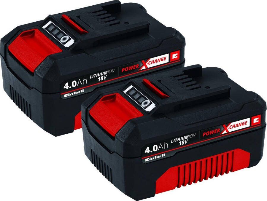 Einhell Twinpack 4.0 Ah Accu Power X-Change 18 V Li-Ion 2x 4.0 Ah accu Max. vermogen: 900 W Active Accu Management Systeem