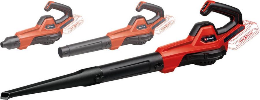 Einhell Accu Universele Blazer GE-UB 18 250 Li E Solo Power X-Change 18 V Li-ion Blaassnelheid: 250 km h 3-delige buis Elektr. toerentalregeling met led-indicatie Excl. accu en lader