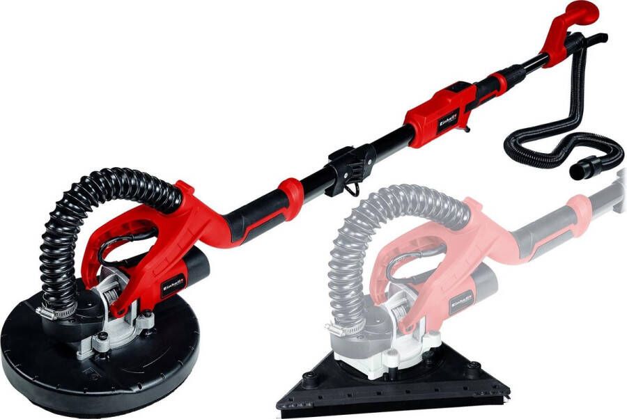 Einhell Wand- Plafondschuurmachine TE-DW 225 X (750 W verwisselbare schuurschijf verende borstelring tot 165 cm telescopische handgreep incl. schuurschijven + gaasdoek in koffer)