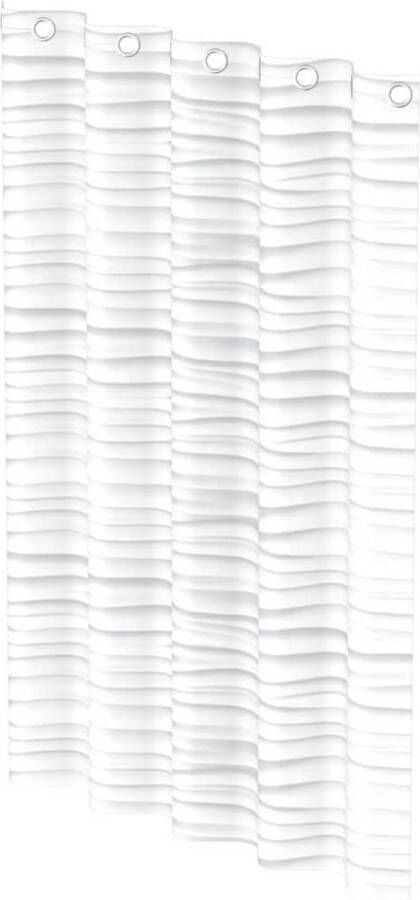 Eisl Douchegordijn White wave wasbaar textielen antischimmelgordijn (hoogte 200 cm)