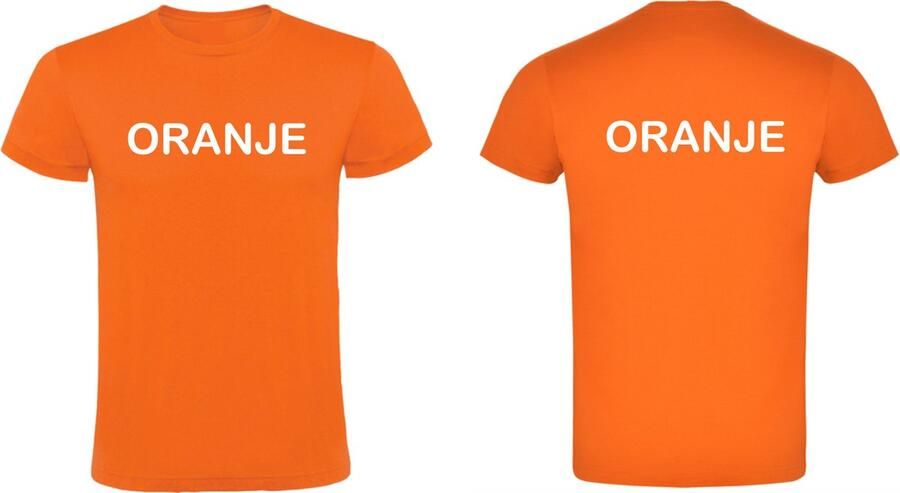 Eizook Oranje T-shirt Tekst Oranje Feest Festival Voetbal Formule1 Koningsdag Carnaval Sport Spel Medium