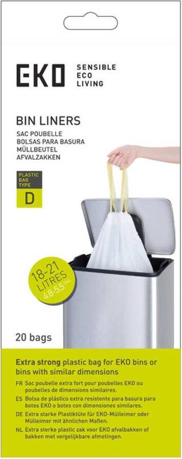 EKO Afvalzakken 18-21 liter (D) (24x20 stuks) Plastic wit