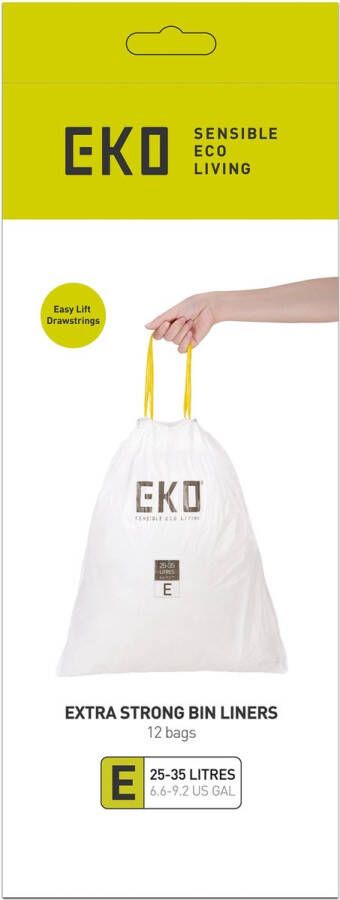 EKO afvalzakken type E 25-35 liter wit Doos 24 x 12 zakken