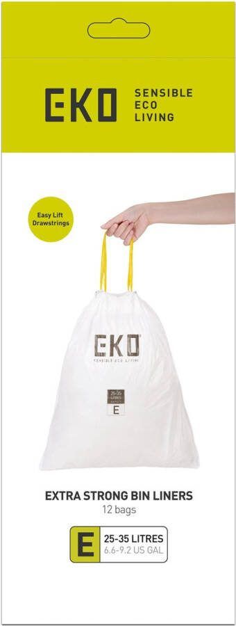 EKO Afvalzakken 25-35 liter (E) (24x12 stuks) Plastic wit