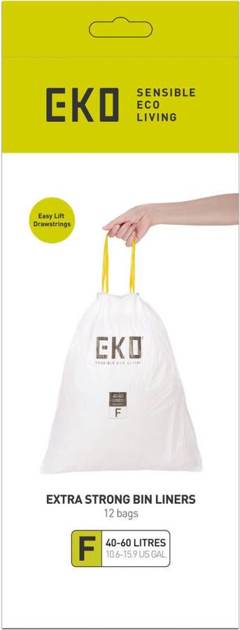 EKO Afvalzakken 40-60 liter (F) (24x12 stuks) Plastic wit