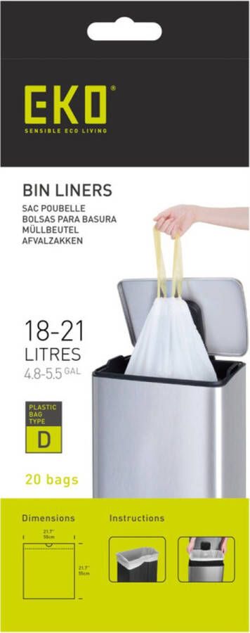 EKO afvalzakken type D 18-21 liter Rol 20 zakken