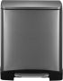 EKO E-Cube Prullenbak Pedaalemmer Black Steel 28 + 18 Liter Anti-slip- Soft-close Fingerprintproof - Thumbnail 2