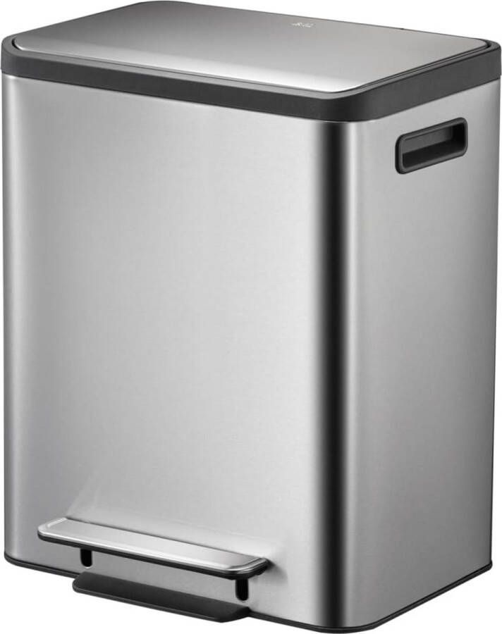 EKO EcoCasa pedaalemmer 30 ltr Stainless steel Plastic mat RVS