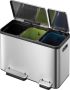 EKO EcoCasa Recycler pedaalemmer 15+15+15 ltr Stainless steel Plastic mat RVS - Thumbnail 3