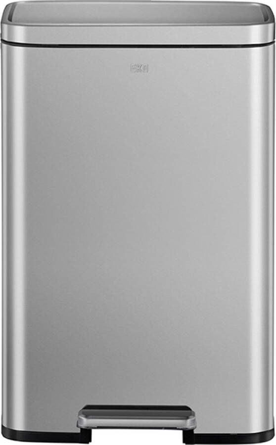 EKO Madison Prullenbak 50L Zilvermat RVS Pedaalemmer fingerprintproof soft-close