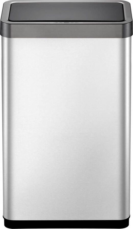 EKO Mirage Sensor Prullenbak 80 Liter matzilver RVS soft-close fingerprintproof