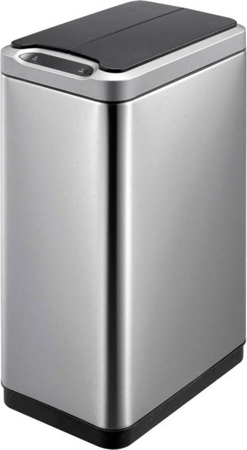 EKO Phantom Sensor Bin 30 ltr Stainless steel Plastic mat RVS zwart