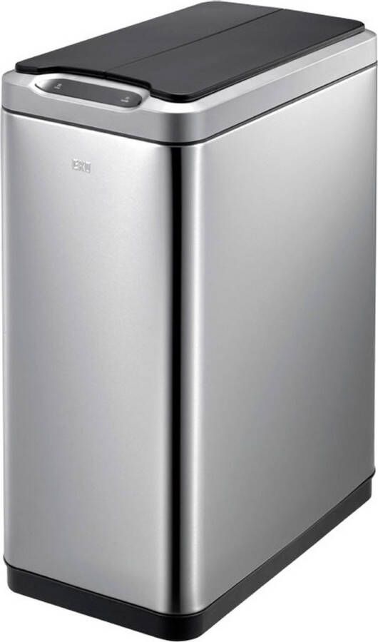 EKO Phantom Sensor Bin 45 ltr Stainless steel Plastic mat RVS zwart