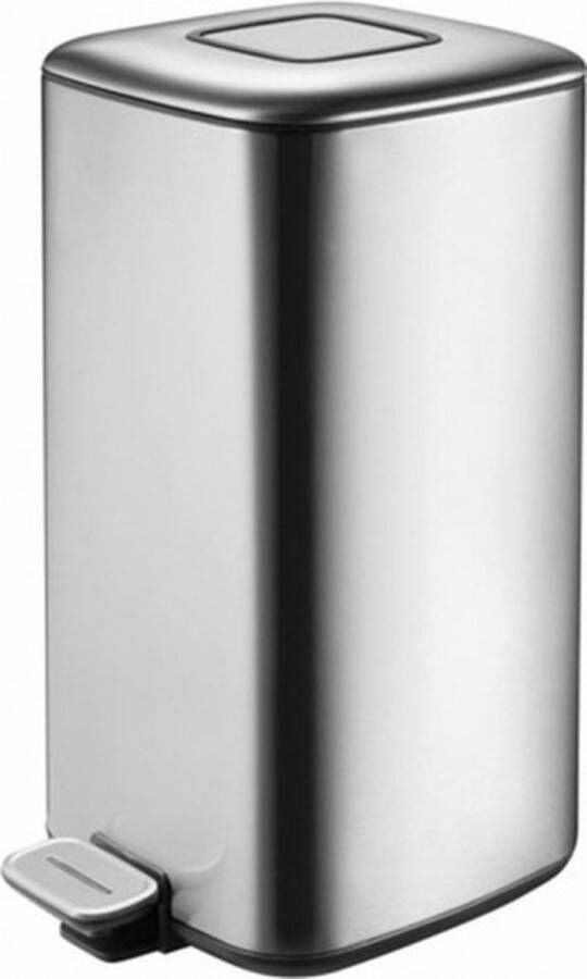 EKO Regent pedaalemmer 20 Liter – Prullenbak met uitneembare afvalemmer – Fingerprint-proof – Soft-close – H53.1xL35.5xB27 cm – Platinum