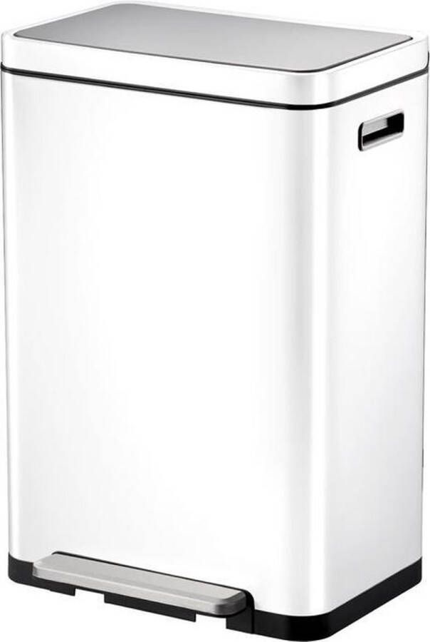 EKO X-Cube recycling pedaalemmer 20+20 liter Steel Stainless steel Polypropylene wit mat RVS