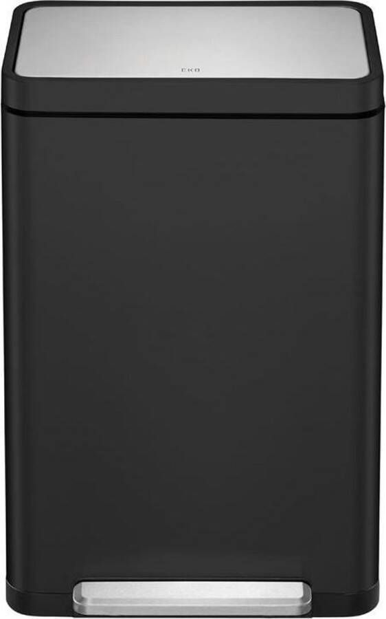 EKO X-Cube recycling pedaalemmer 20+20 liter Steel Stainless steel Polypropylene zwart glanzend mat RVS - Foto 2