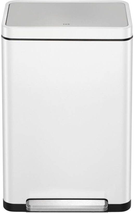 EKO X-Cube recycling pedaalemmer 20+20 liter Steel Stainless steel Polypropylene wit mat RVS