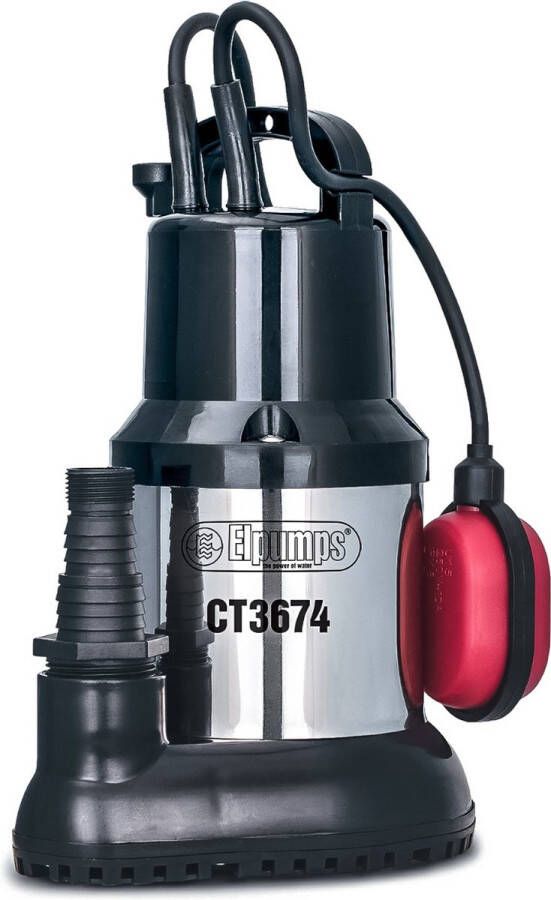 EL Pumps EL Puddle 600 Dompelpomp Dweilpomp 10800l u 600W Opvoerhoogte 8 m Met Vlotter RVS Vlakzuiger
