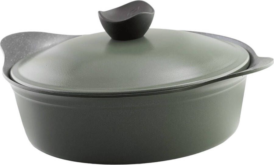 El Rewad Eco Cookware Green Kitchen- Ovenschaal met deksel en handvaten- Groen 28cm