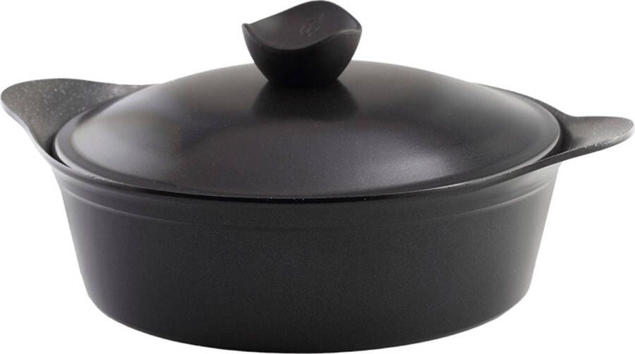 El Rewad Eco Cookware Green Kitchen- Ovenschaal met deksel en handvaten- Zwart 28cm