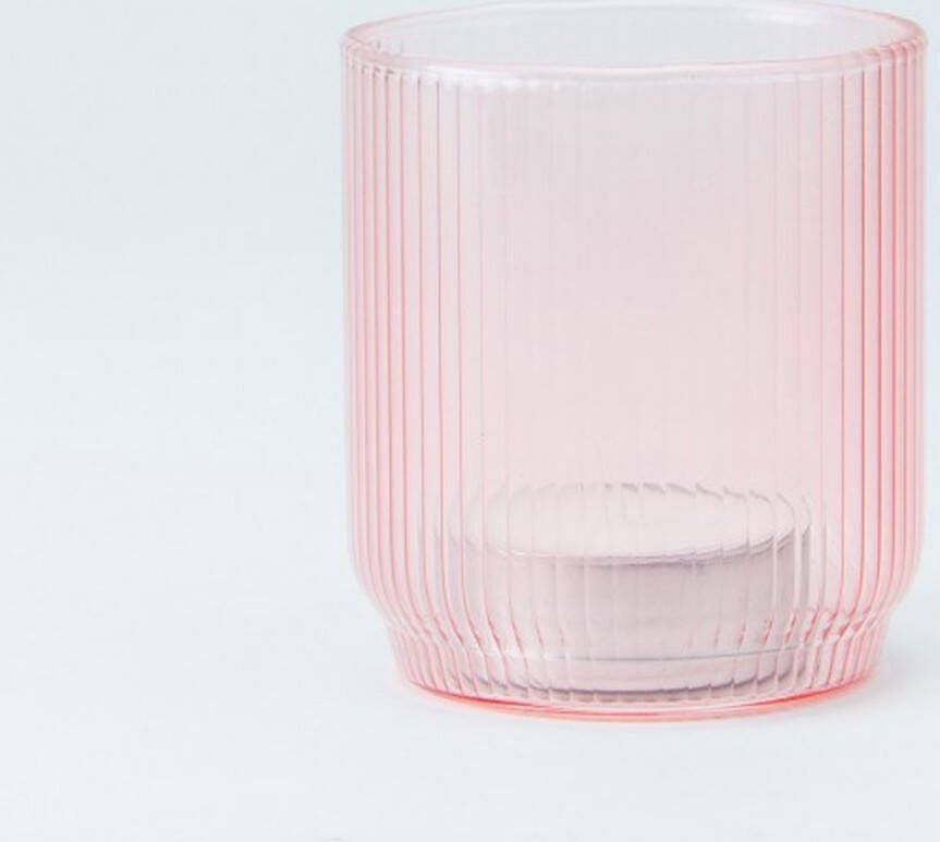 Elaut products bvba 6 x Theelichthouder Geribbeld Blush