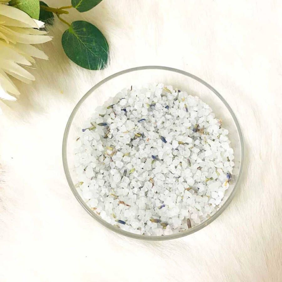 Elaut products bvba Grof Wit Badzout met Lavendel & Rozemarijn 1kg Natuurlijke Ontspanning en Verfrissing