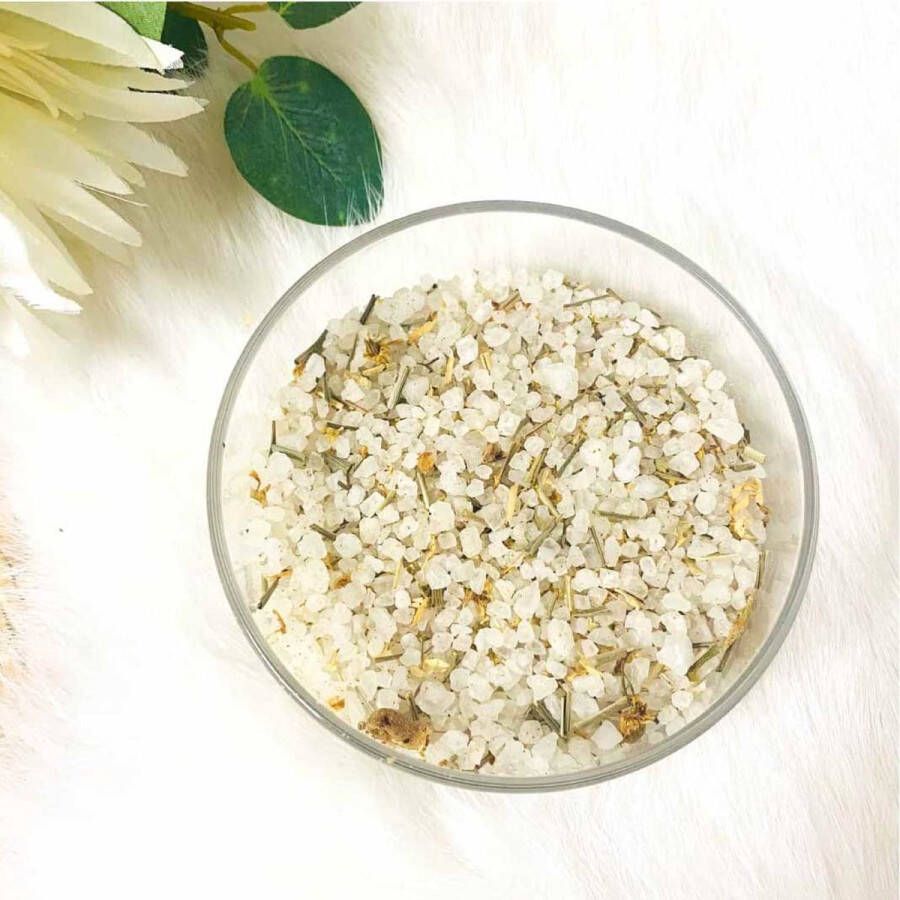 Elaut products bvba Grof Wit Badzout met Lemongrass & Kamille 1kg Natuurlijke Ontspanning en Verfrissing