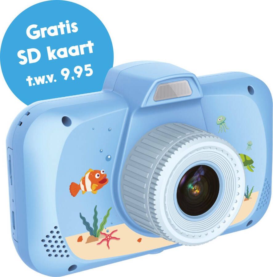 Eldur Kindercamera 40 megapixels Blauw Gratis 32gb SD kaart Extra Groot Scherm