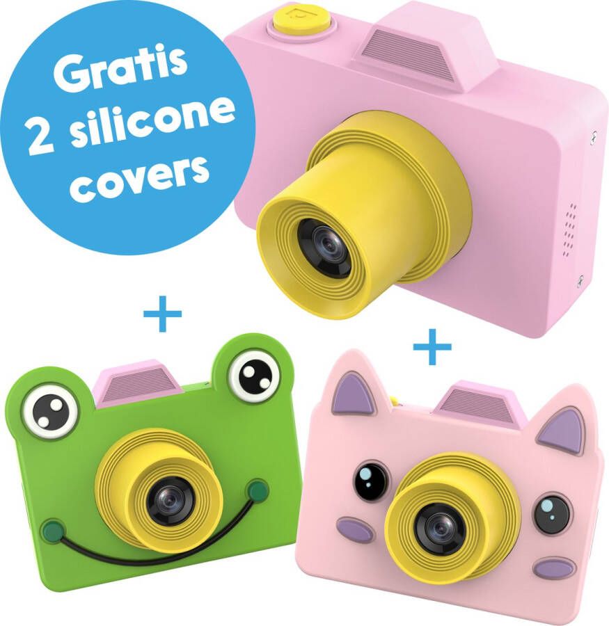 Eldur Kindercamera Roze Gratis 2 covers + 32gb SD kaart NL Handleiding