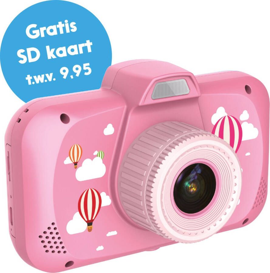 Eldur Kindercamera 40 megapixels Roze Gratis 32gb SD kaart Extra Groot Scherm