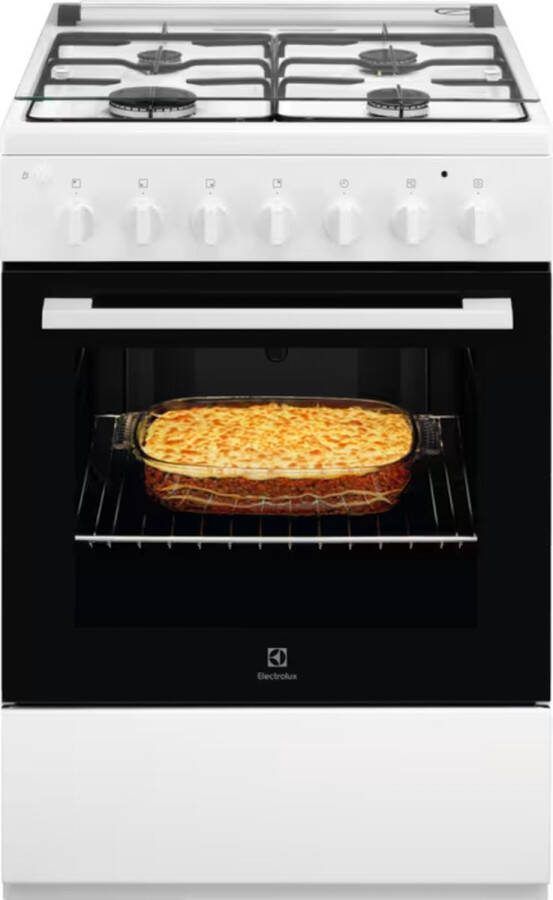 Electrolux LKK600000W Gasfornuis Elektrische oven 4 gaspitten 60 cm Oven: 56 liter