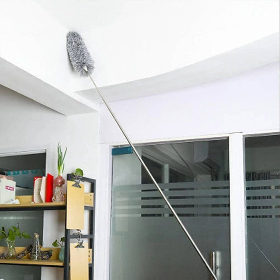 Eleganca Telescopische Plumeau met telescoopsteel met 2 koppen 84 tot 250 cm Uitschuifbaar Ragebol Stoffer Lichtgewicht