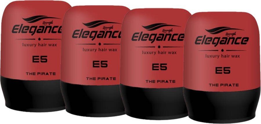 Elegance Haarwax The pirate met vitamines extra Sterk 4 stuks 4 x 150 ml Voordeelverpakking