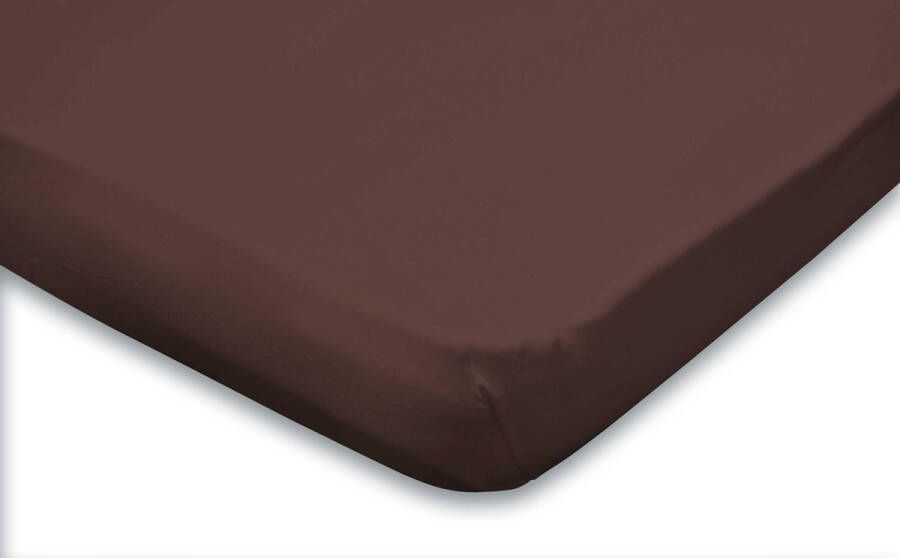 Elegance Topper Hoeslaken Jersey Katoen Stretch bruin 80 90x190 200cm 1 Persoons