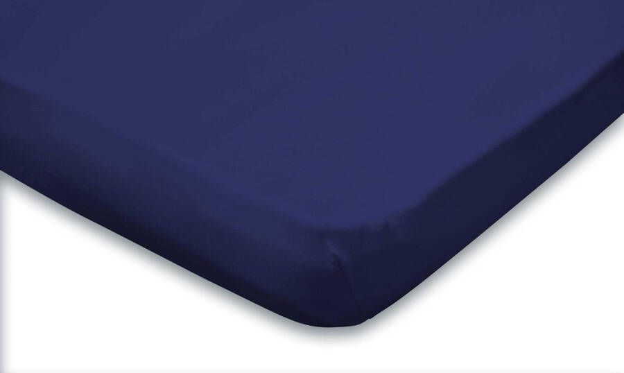 Elegance Topper Hoeslaken Jersey Katoen Stretch donker blauw 120 130 140x200cm Twijfelaar 2 Persoons