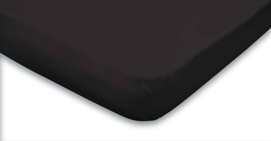 Elegance Topper Hoeslaken Jersey Katoen Stretch zwart 80 90x190 200cm 1 Persoons