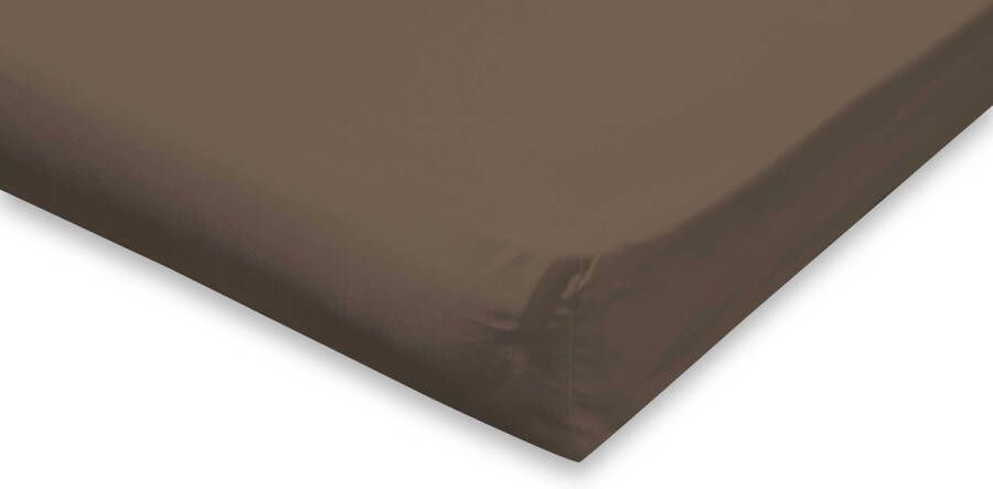 Elegance Topmatras Hoeslaken Katoen Perkal Hoeslaken 90x210 220 Taupe Topper Hoeslaken