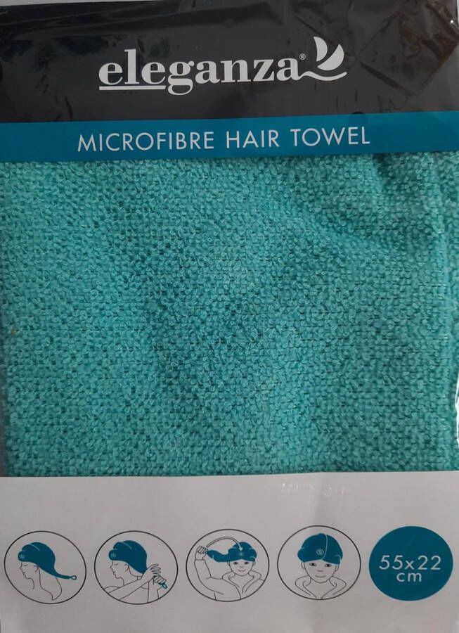 Eleganza Haarhanddoek groen 55x22 cm handdoek voor haren