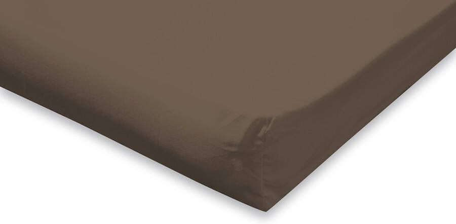 Eleganzzz Hoeslaken Topper Katoen Perkal Taupe Hoeslaken 90x200 Topper Hoeslakens Eenpersoons