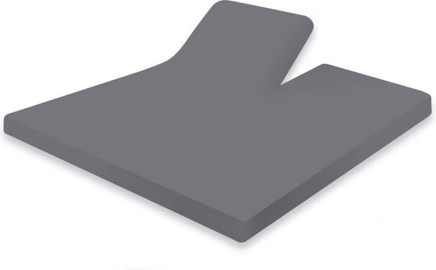 Eleganzzz Splittopper Hoeslaken Jersey Stretch Antraciet Hoeslaken 180x200cm 100% Katoen Split Enkel Single Split Topper Hoeslakens Lits Jumeaux