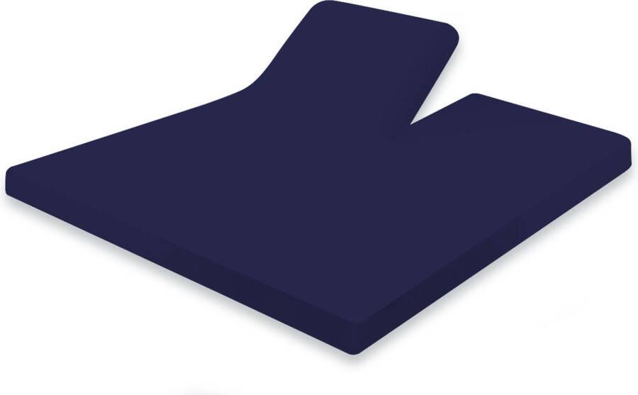 Eleganzzz Splittopper Hoeslaken Jersey Stretch Donker Blauw Hoeslaken 160x200cm 100% Katoen Split Enkel Single Split Topper Hoeslakens Tweepersoons