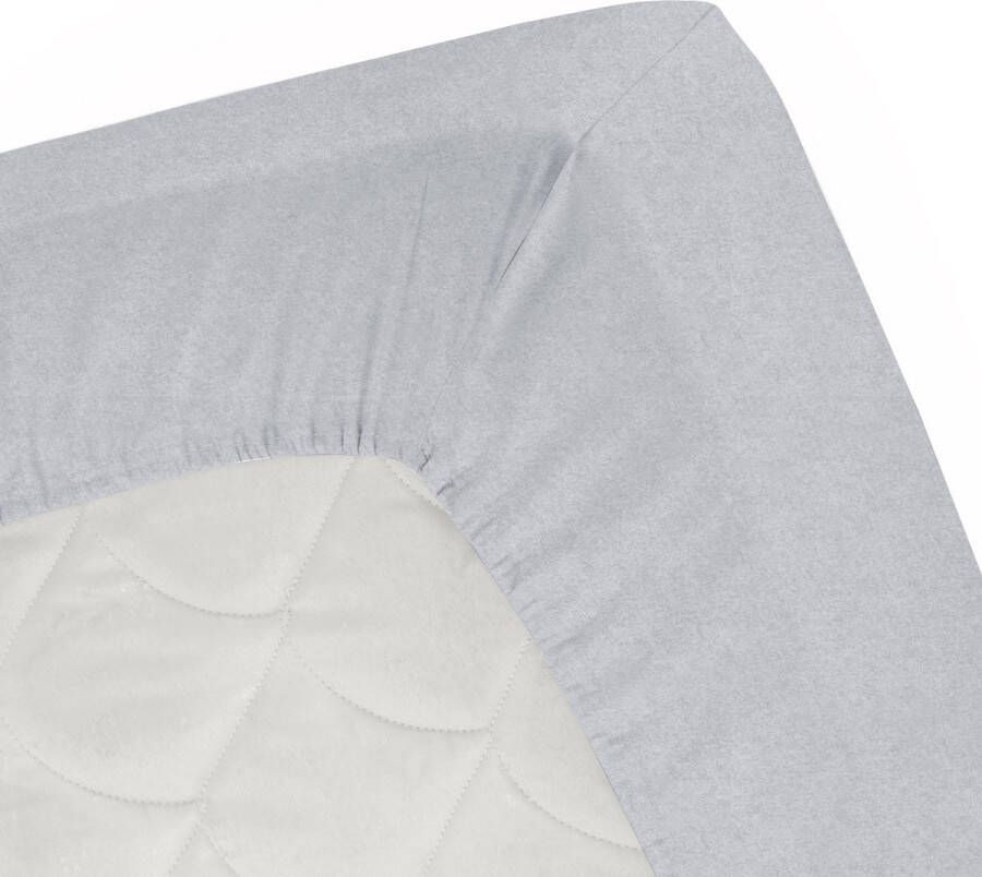 Eleganzzz Topper Hoeslaken 180gr m2 Hoogwaardig Flanel Hoeslaken 180x210 220 Licht Grijs